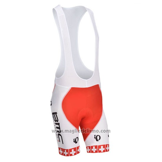 2014 Abbigliamento Ciclismo BMC Campione Svizzera Arancione e Bianco Manica Corta e Salopette
